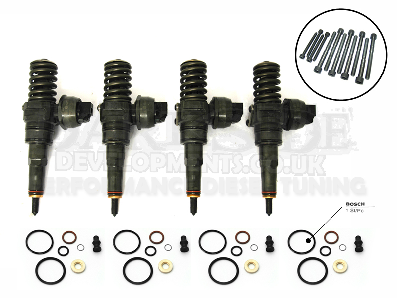 5 x INJECTOR SEAL KIT AND BOLTS FOR BOSCH PD INJECTOR VW TRANSPORTER